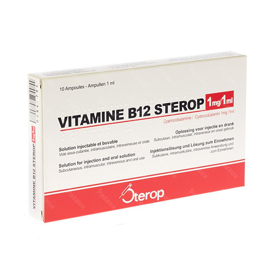 inleveren voorstel regel Sterop Vitamine B12 1mg/1ml 10 Ampules kopen - Pazzox
