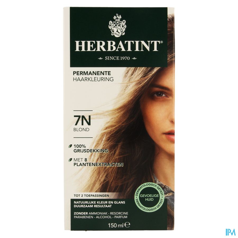 Herbatint Permanente Haarkleuring 7N Blond Gevoelige Hoofdhuid 150ml