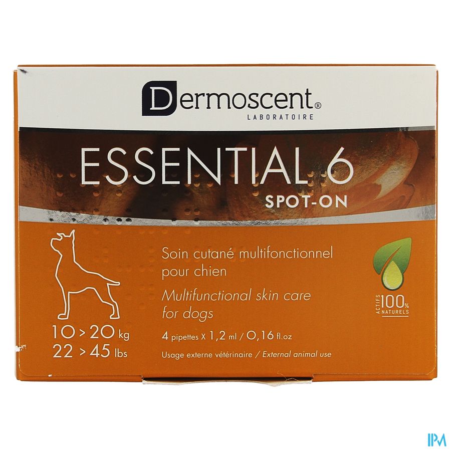 Essential 6 Spot-on Hond 10-20kg Pipet 4x1,2ml