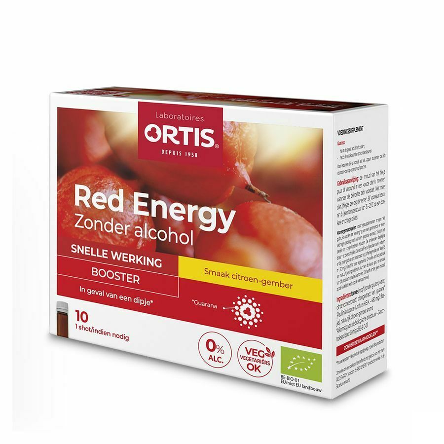 Ortis Red Energy Citroen Gember Bio Z/alc 10x15ml