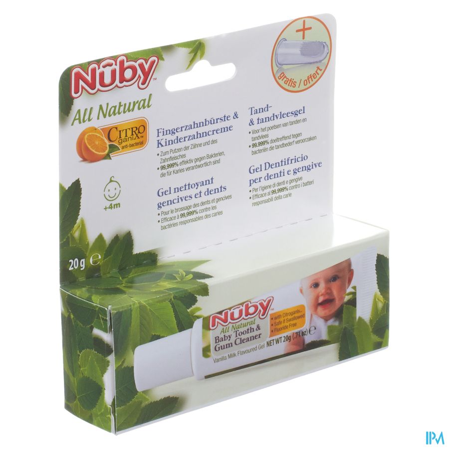 Nuby Citroganix Tand- en tandvleesgel + vingertandenborsteltje – 15g - 4m+