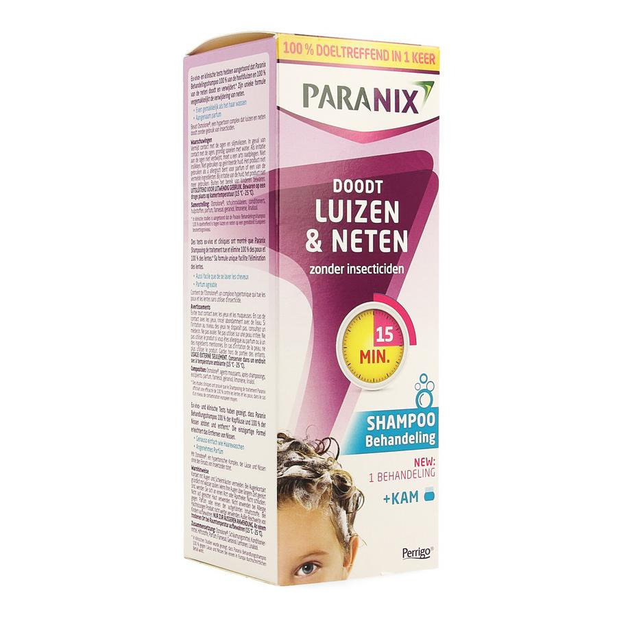 Paranix® Behandelingsshampoo Tegen Hoofdluizen En Neten 15 Min 200 ml + Kam