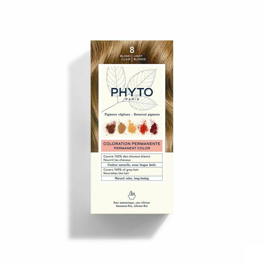 Phytocolor Permanente Haarkleuring 8 Lichtblond Intense en Natuurlijke Kleur