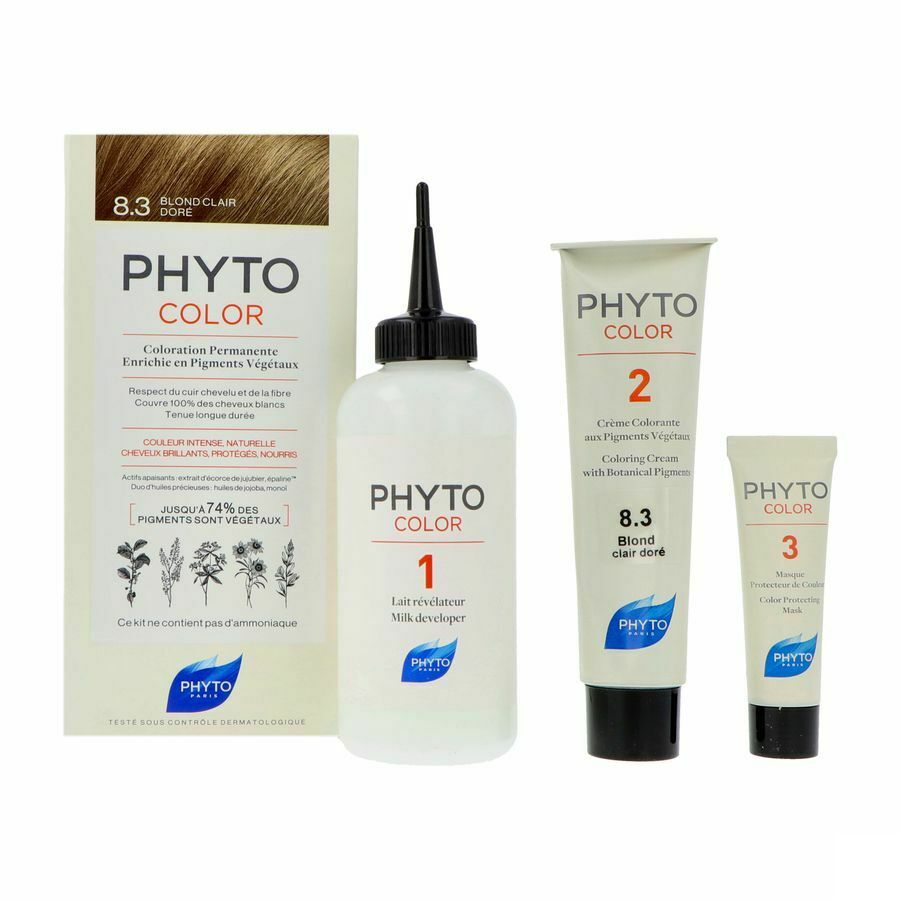 Phytocolor Permanente Haarkleuring 8.3 Goud Lichtblond Intens en Natuurlijke Kleur