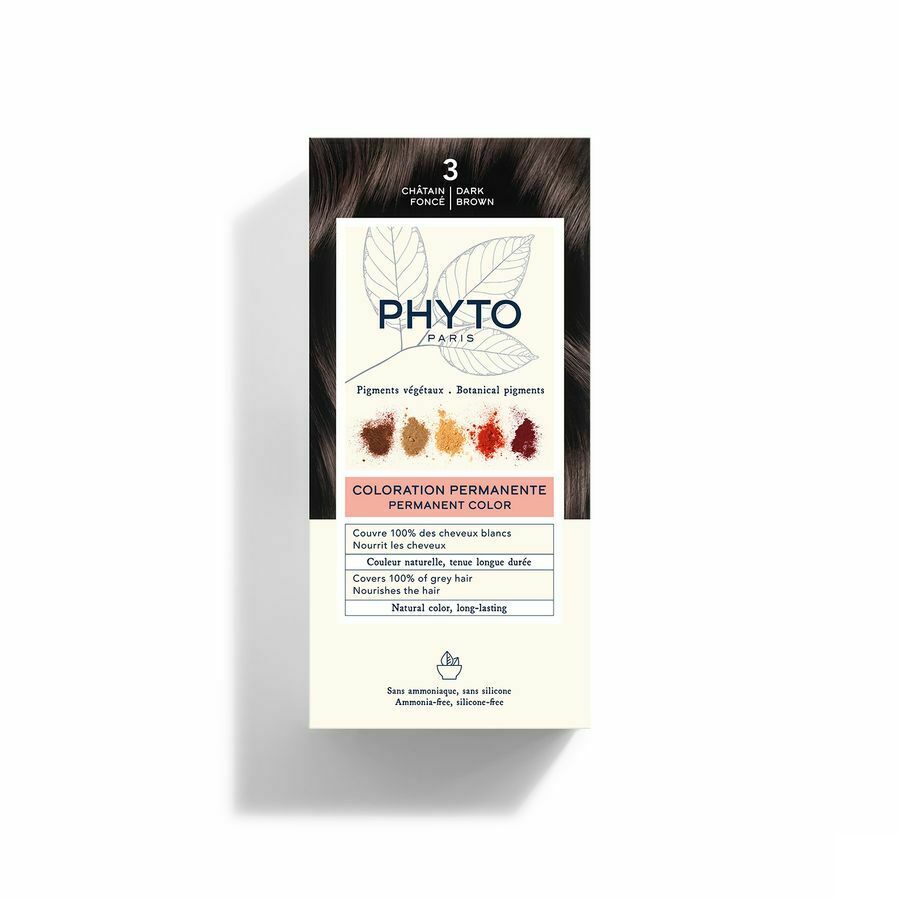 Phytocolor Permanente Haarkleuring 3 Chatain Fonce Intense en Natuurlijke Kleur