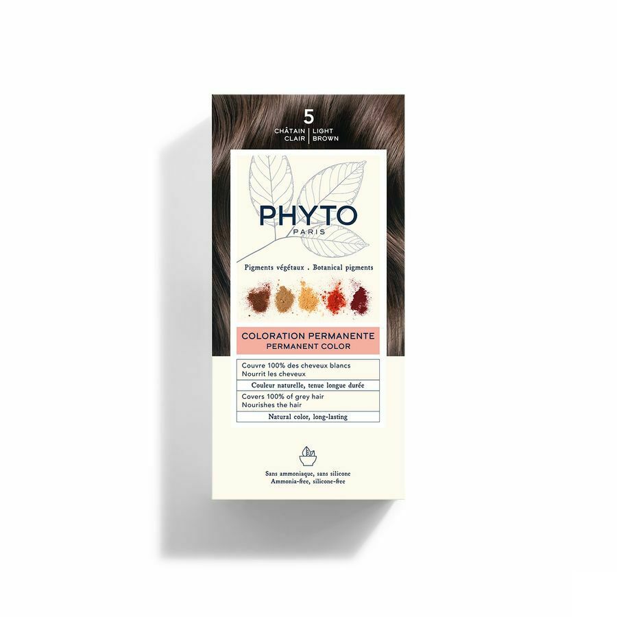 Phytocolor Permanente Haarkleuring 5 Lichtbruin Intens en Natuurlijke Kleur