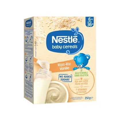 Nestle Baby Cereals Rijst Vanille Glutenvrij Granen Baby +6 Maanden 250g