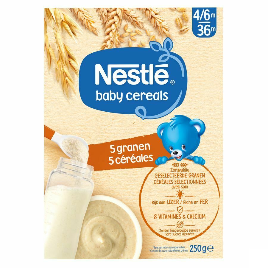 Nestle Baby Cereals 5 Granen Baby 6+ Maanden 250g