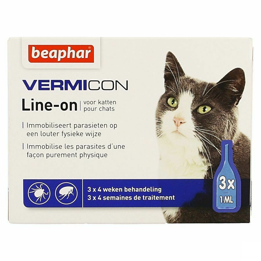 Beaphar Vermicon Line-on Kat 3 X 1 Ml