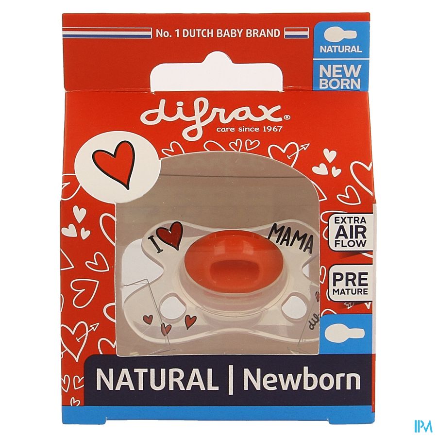 Difrax Fopspeen Natural Newborn I Love