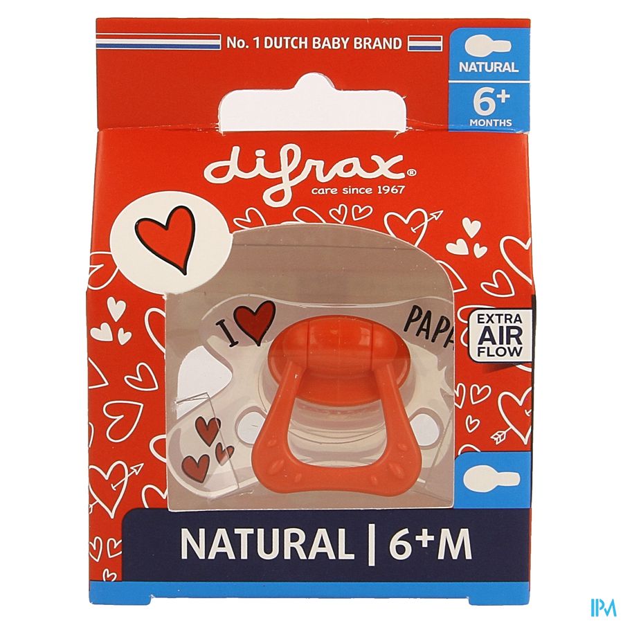 Difrax Fopspeen Natural 6m+ I Love