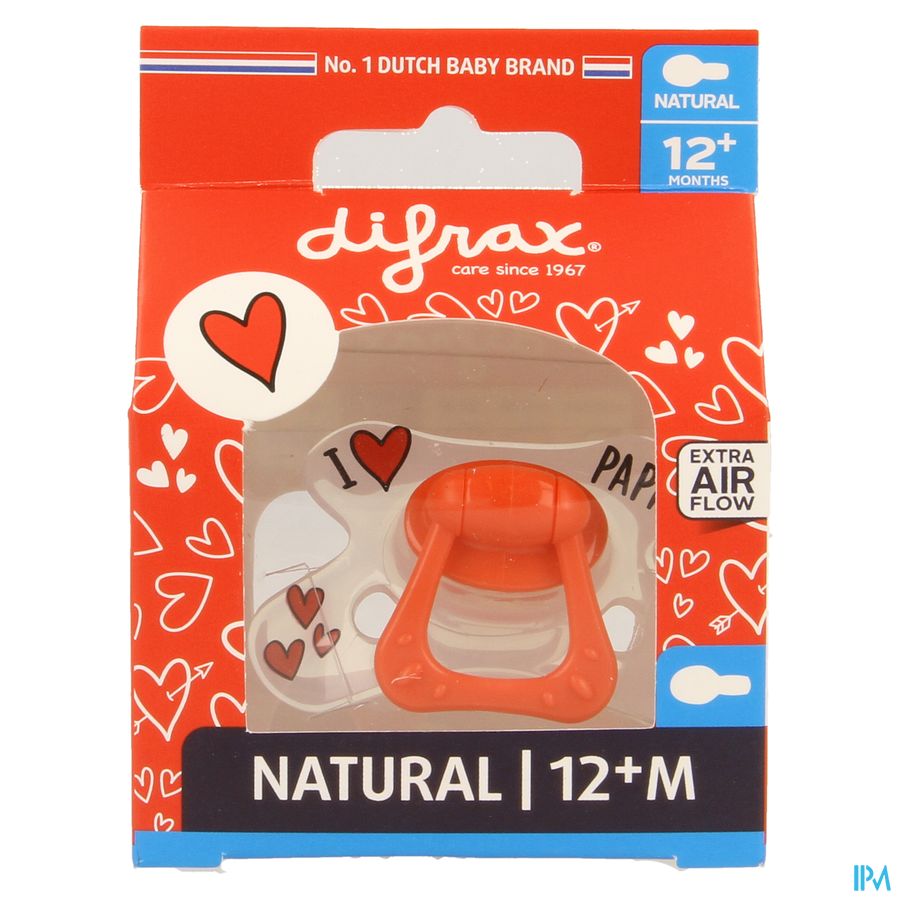 Difrax Fopspeen Natural 12m+ I Love