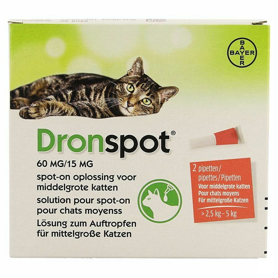 Dronspot 60mg/15mg Spot-on Kat Medium>2,5-5kg Pip2