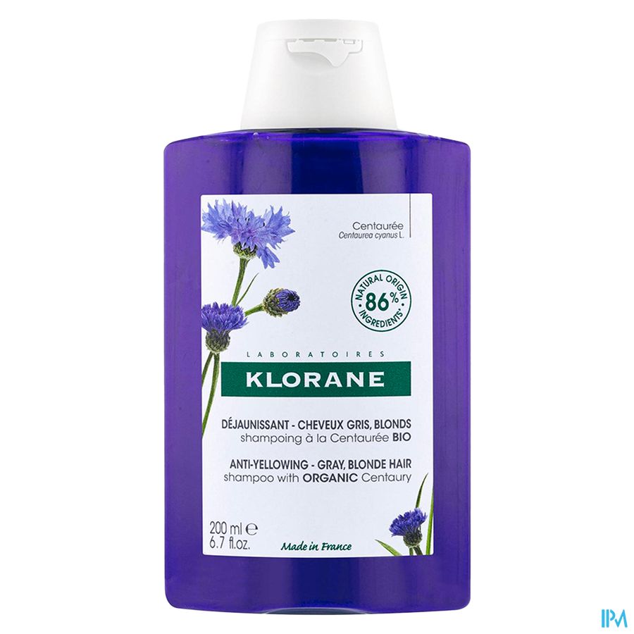 Klorane Zilvershampoo Met Duizendguldenkruid Grijs en Blond Haar 200ml