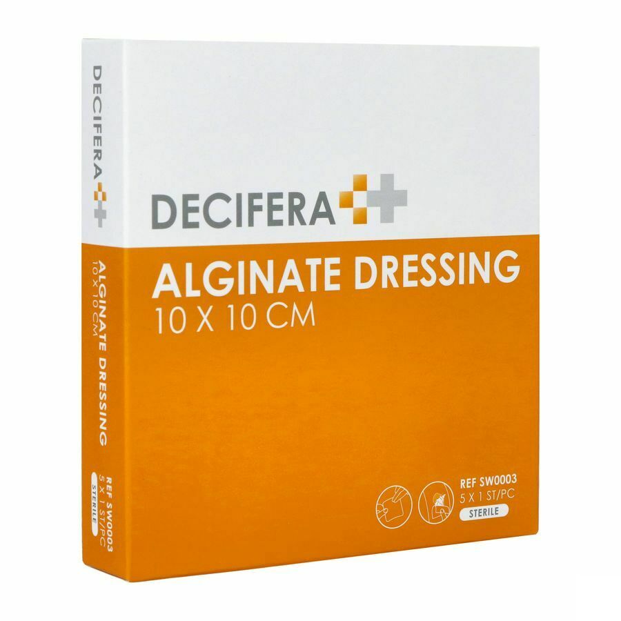 Decifera alginate dressing - 10 x 10 cm - 5 stuks - steriel