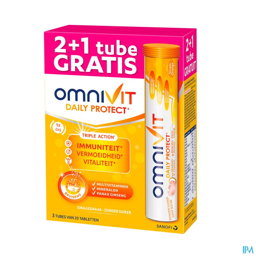 Omnivit Daily Protect Bruistabletten 2+1 tubes Gratis