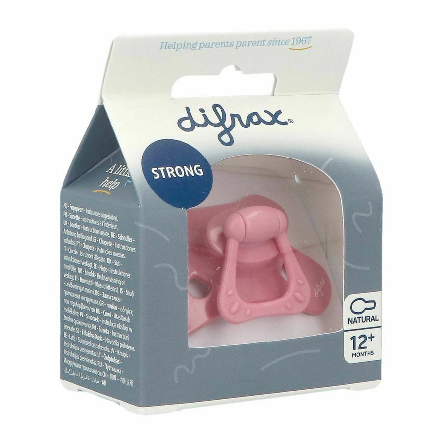 Difrax Fopspeen Uni Raspberry Natural 12mnd+