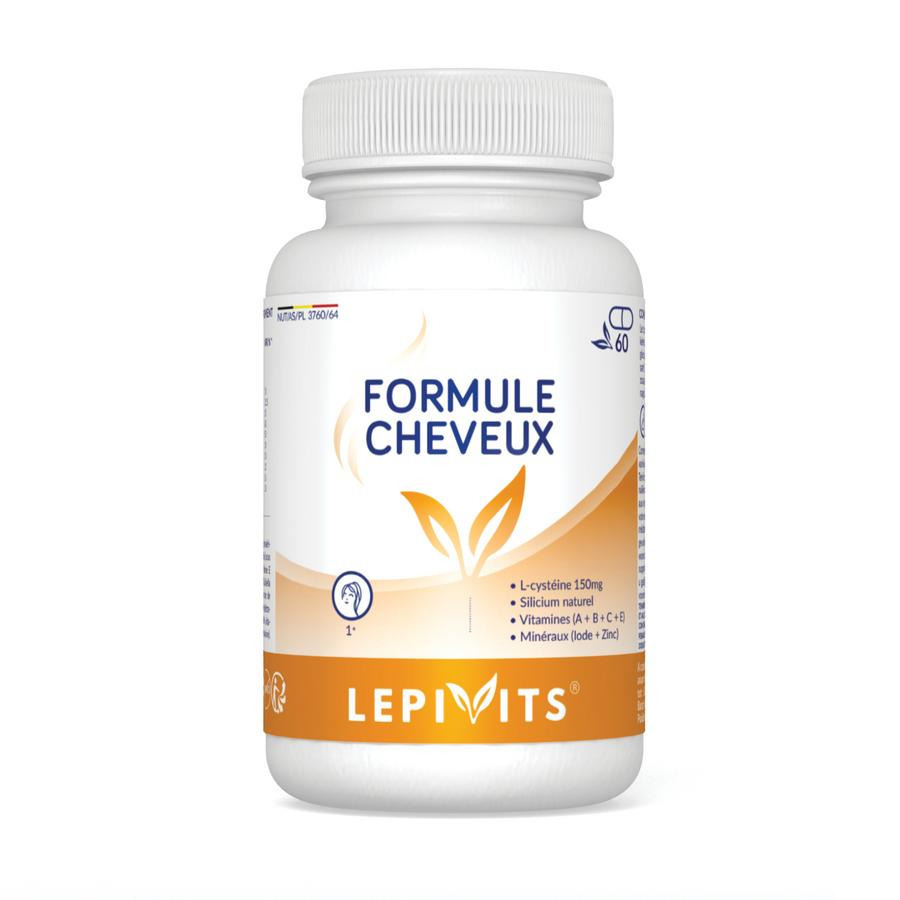 Hair Formula | 60 plantaardige capsules | Cysteïne, Silicium, Vitaminen & Mineralen | Haaruitval | Made in Belgium | LEPIVITS