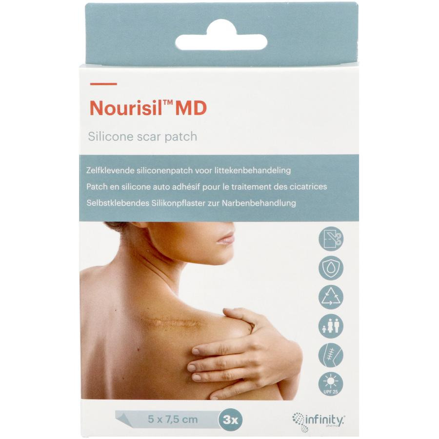 Nourisil MD Zelfklevende Siliconenpatch littekenbehandeling 5x7.5cm 3 stuks