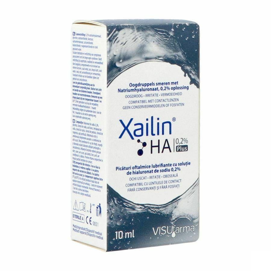 Xailin Ha 0.2% Plus - oogdruppel - conserveermiddelvrij - fosfaatvrij - 10ml