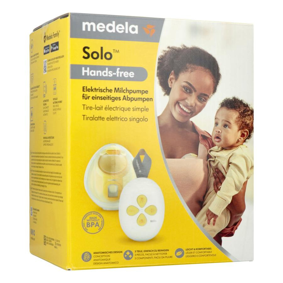 Medela Solo Hands-Free borstkolf – Enkele elektrische handsfree borstkolf – Draagbaar - Transparant/Geel – Inclusief oplaadbare accu