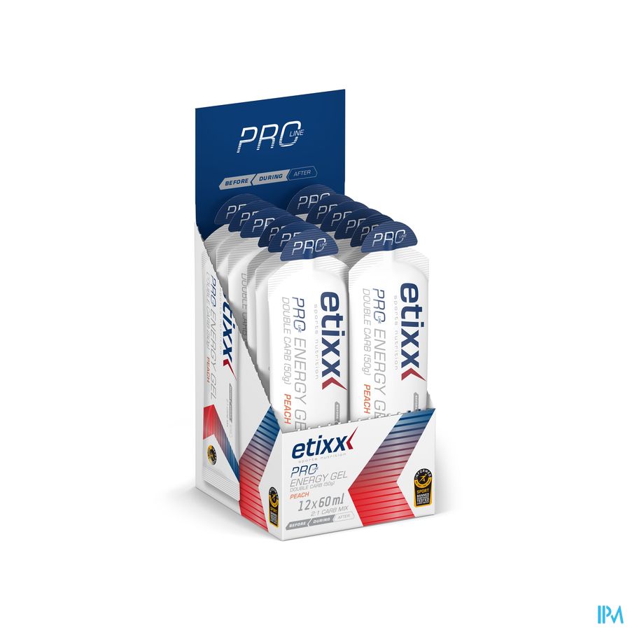 Etixx Double Carb Energy Gel Pro Line Peach 12x60ML