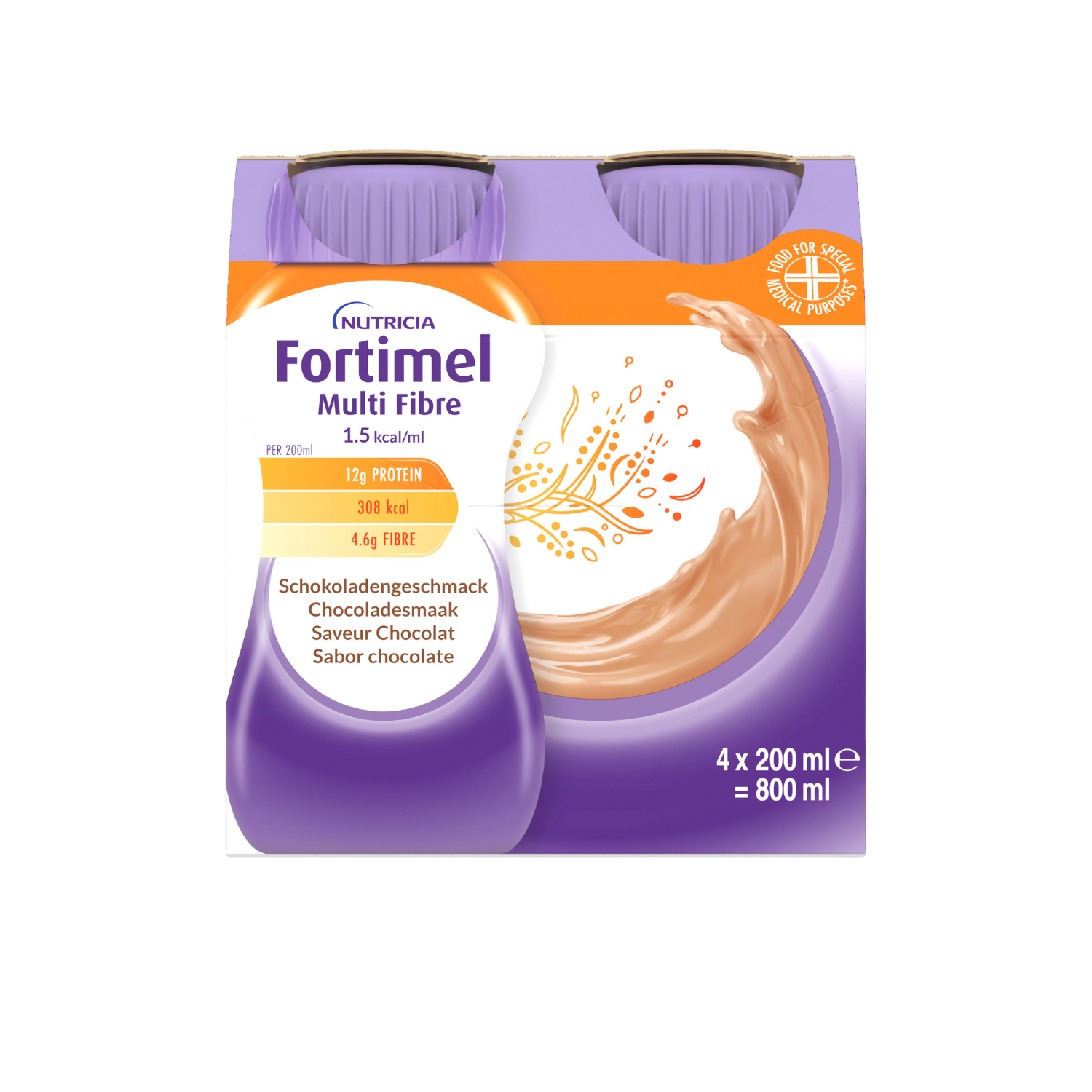 Fortimel Multifiber 1.5kcal Chocolade 4x200ml