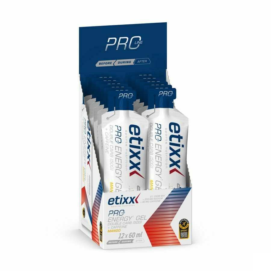 Etixx Double Carb Energy Gel Pro Line + Caffeine Mango 12x60ml