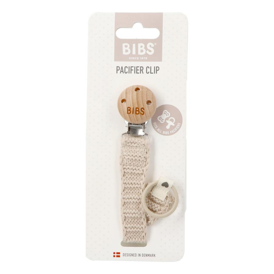 BIBS BIBS Pacifier Clip Knitted Vanilla