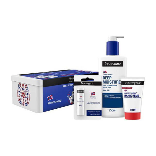 Neutrogena Norwegian Formula Giftset - voor diepe hydratatie en bescherming - intensieve verzorging voor huid en lippen - 3-delig